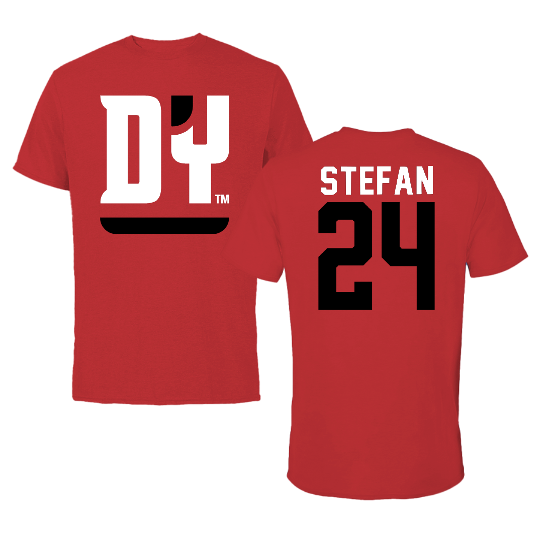 D'Youville University Baseball Red Tee - #24 Chris Stefan
