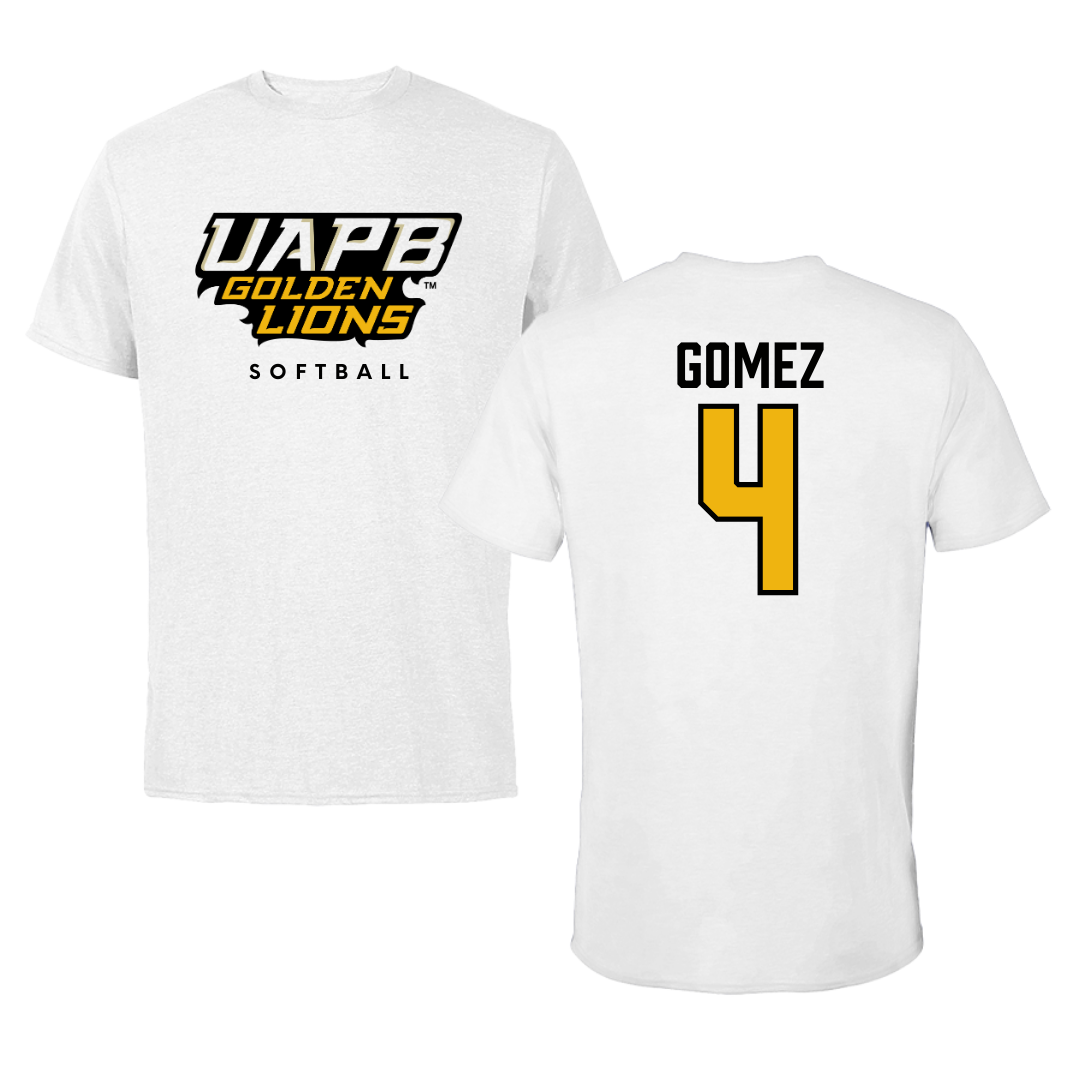 University of Arkansas-Pine Bluff Softball White Performance Tee - #4 Jazlyn Gomez