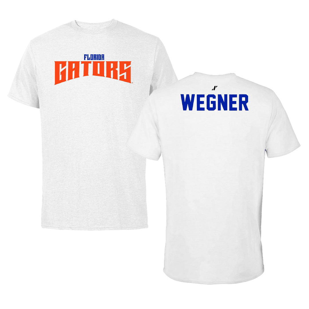 University of Florida Swimming & Diving White Classic Performance Tee - Brandon Wegner
