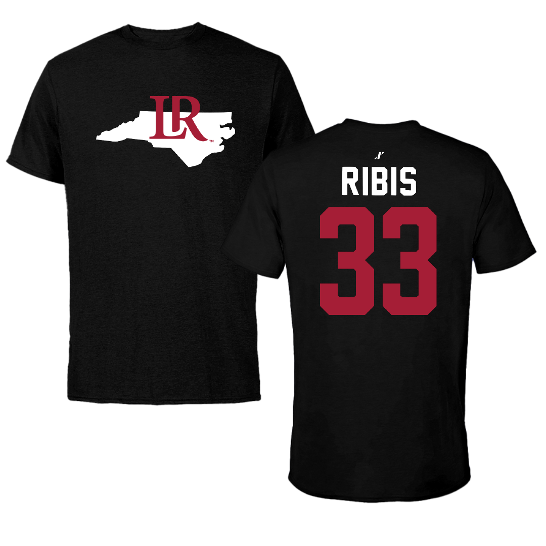 Lenoir-Rhyne University Baseball Black State Performance Tee - #33 Michael Ribis