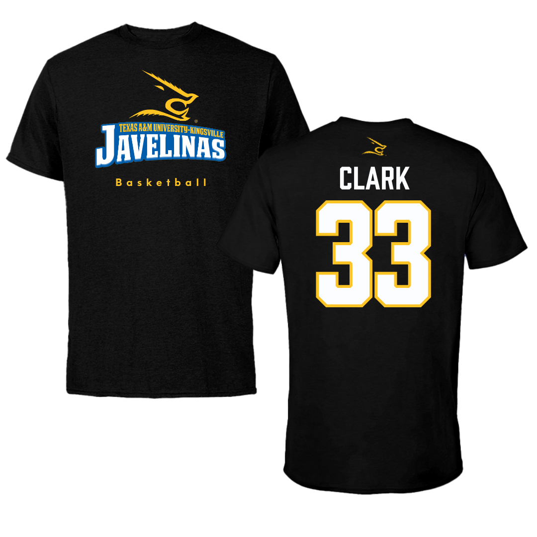 Texas A&M University-Kingsville Basketball Black Tee - #33 Jason Clark