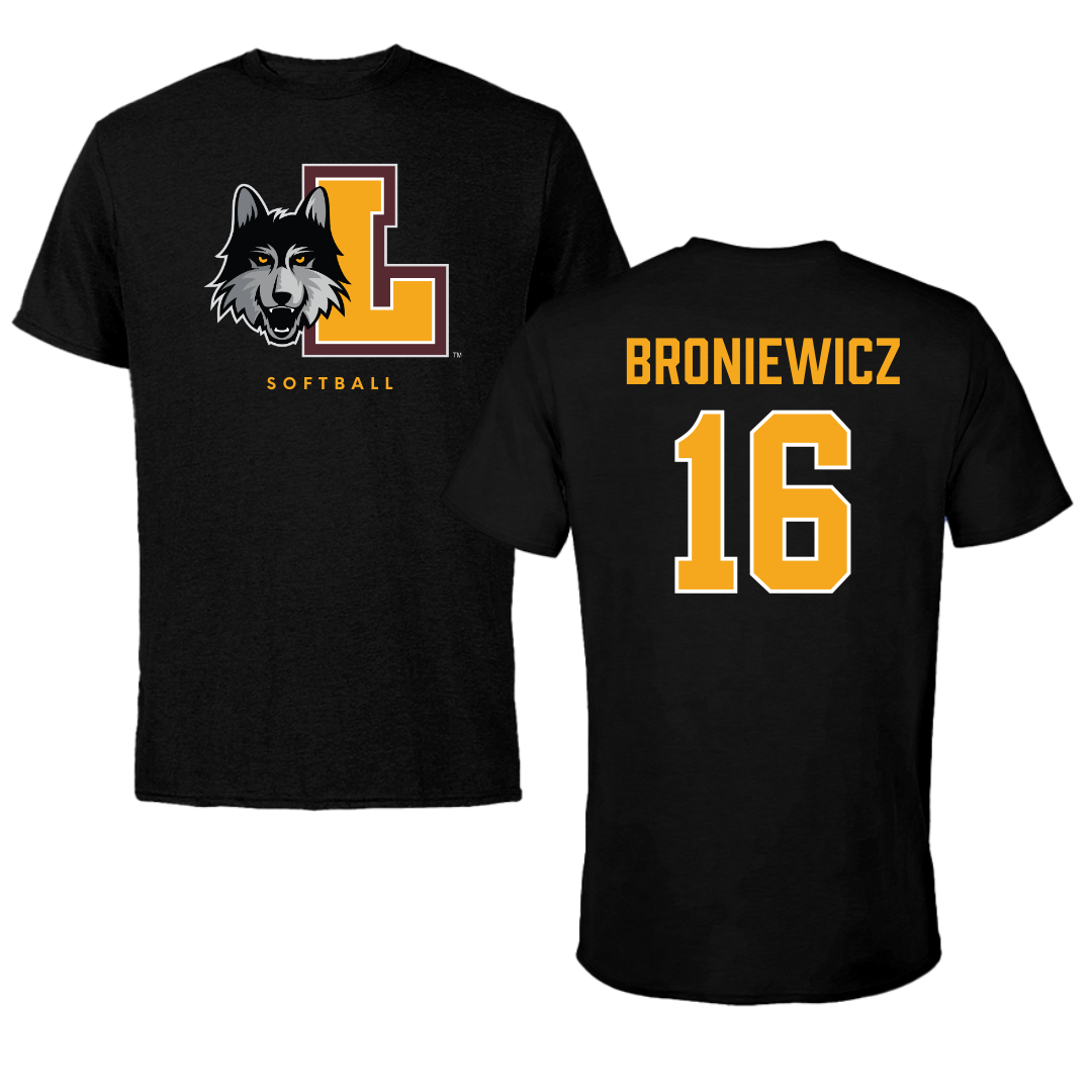 Loyola University-Chicago Softball Black Mascot Performance Tee - #16 Andie Broniewicz