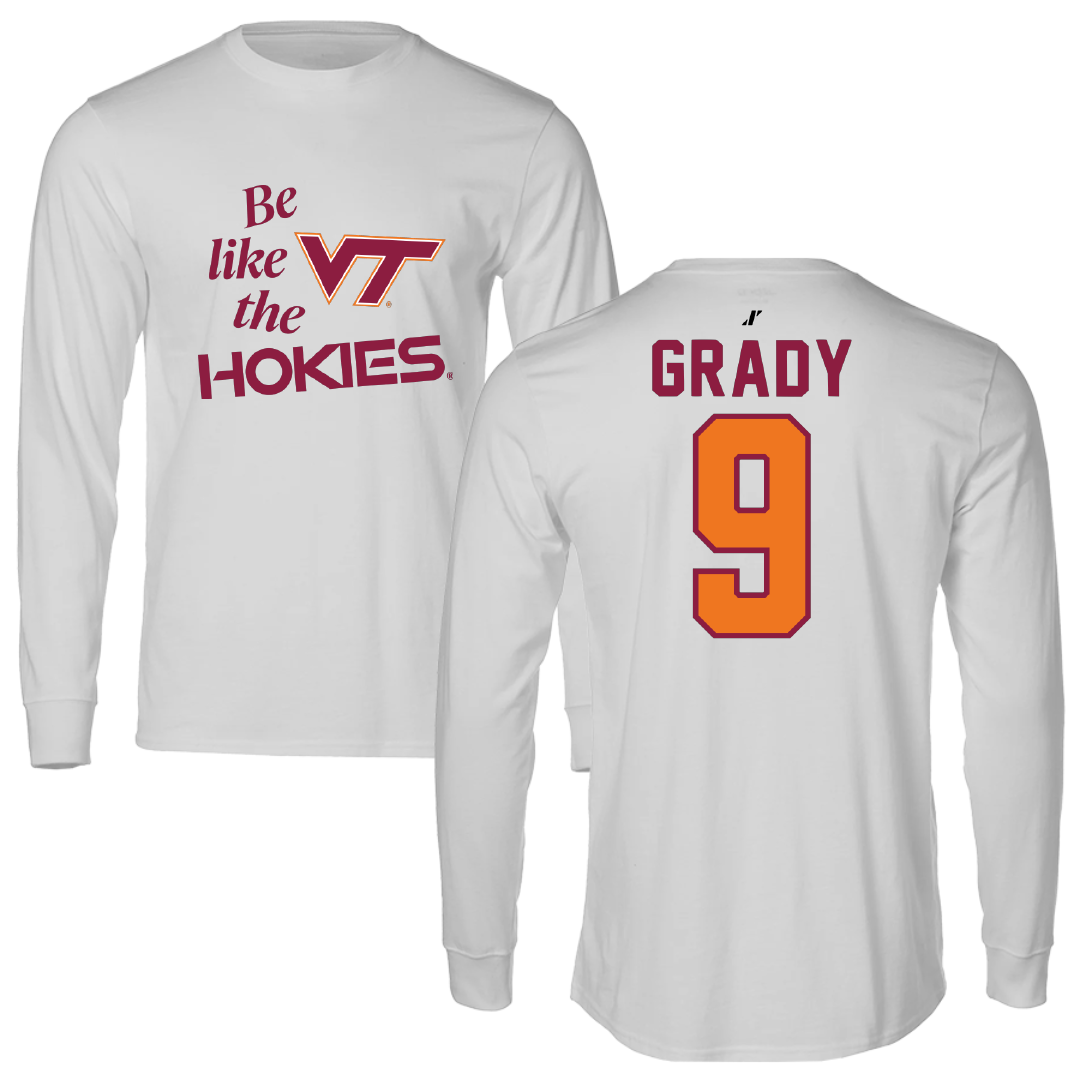 Virginia Tech Baseball Light Gray Be Like Us Long Sleeve - #9 Clay Grady