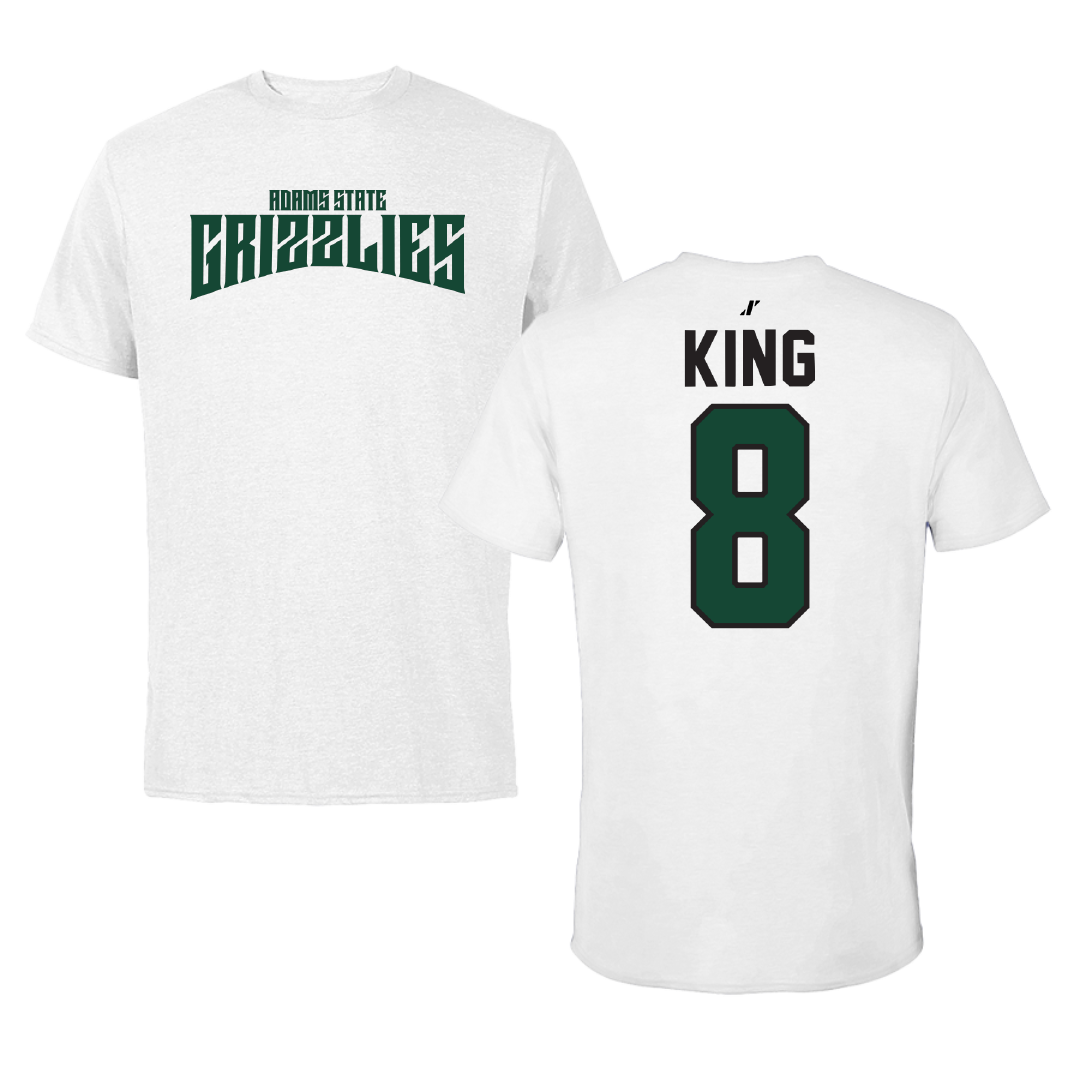 Adams State University Basketball White Classic Tee - #8 Jayce King