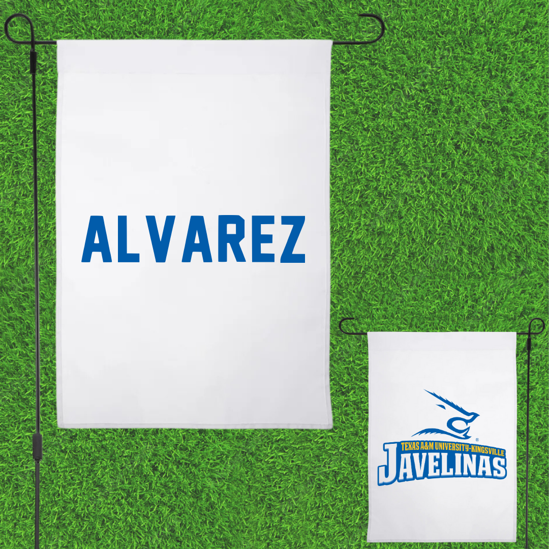 Texas A&M University-Kingsville TF and XC White Garden Flag - Karina Alvarez