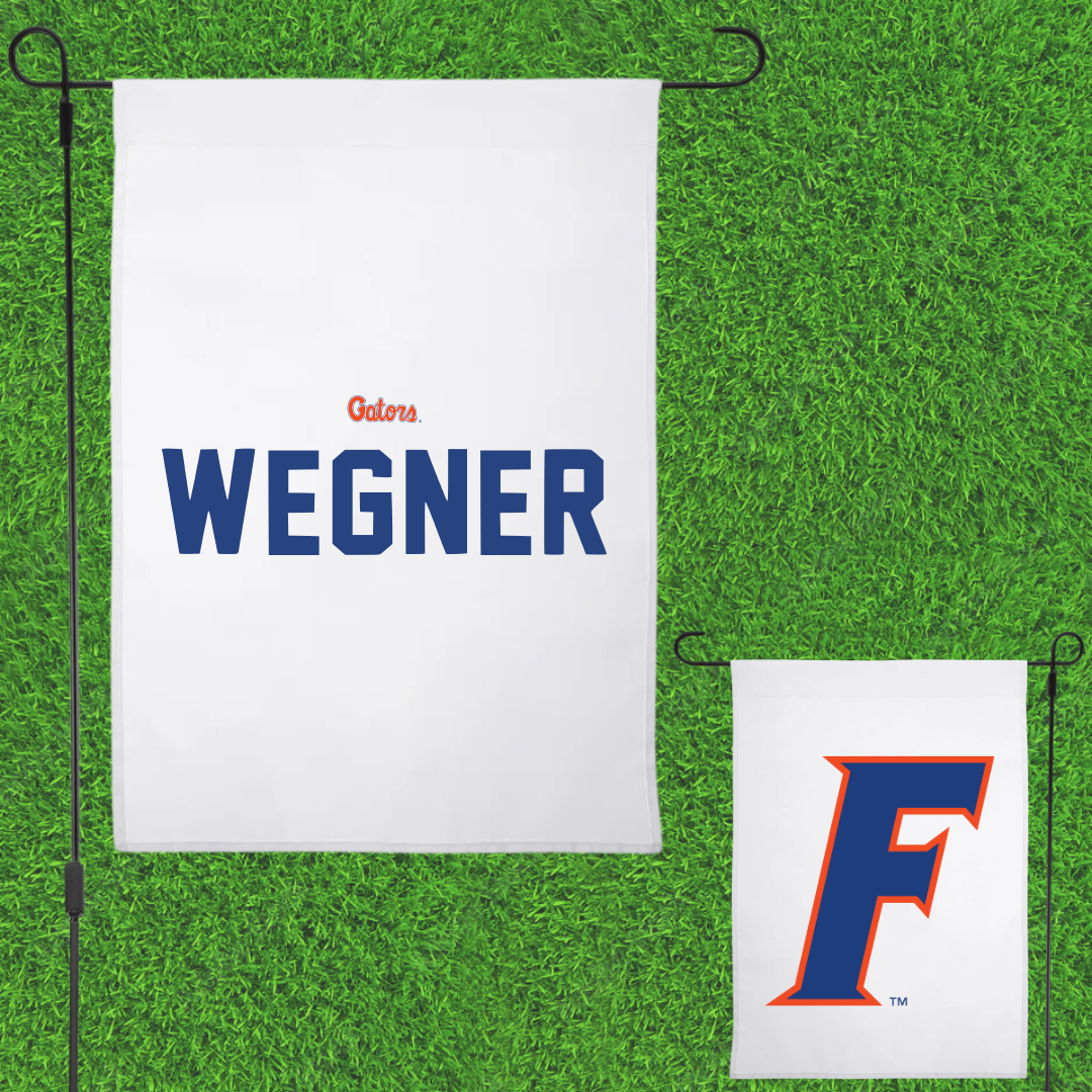 University of Florida Swimming & Diving White Garden Flag - Brandon Wegner