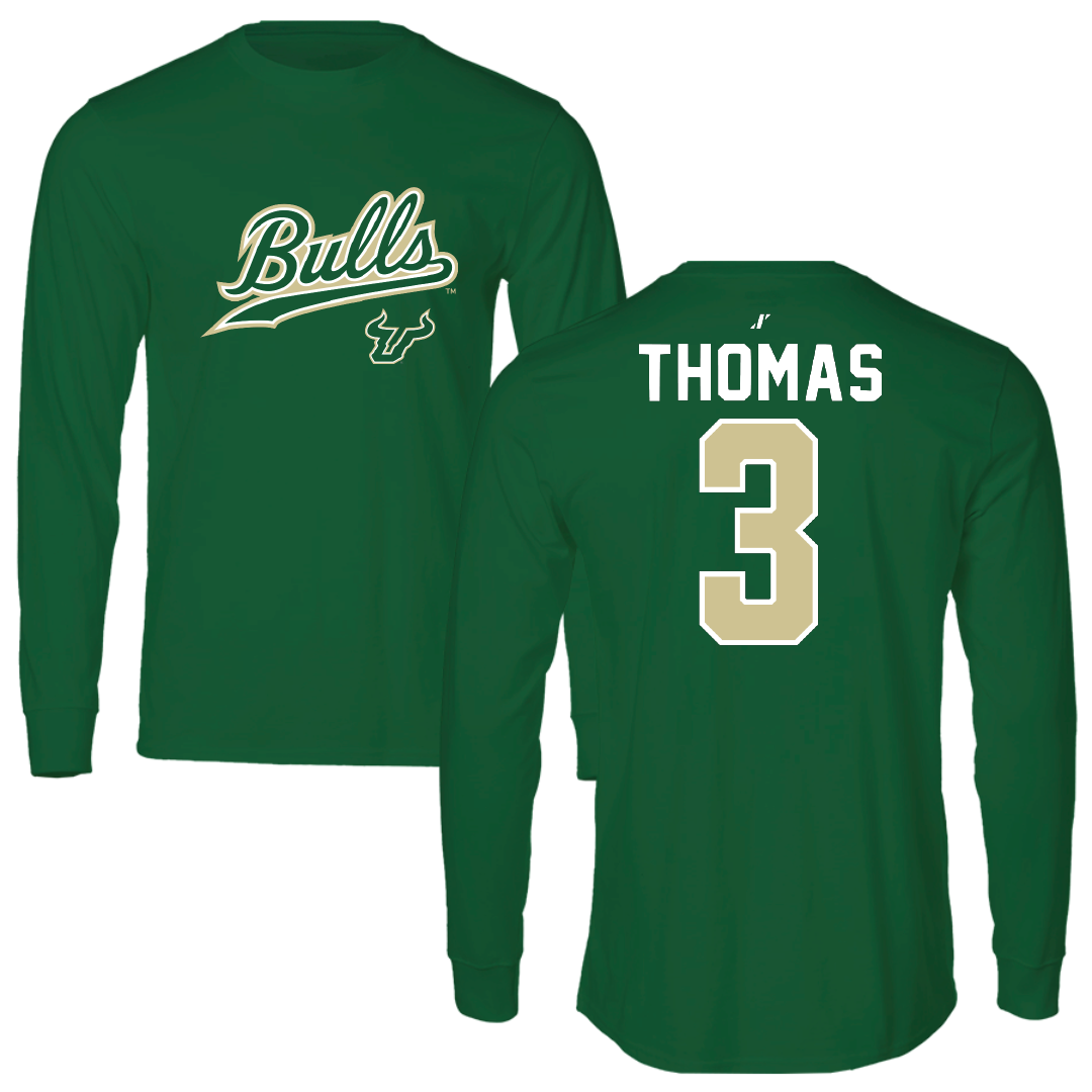 University of South Florida Volleyball Green General Long Sleeve - #3 Miya Thomas