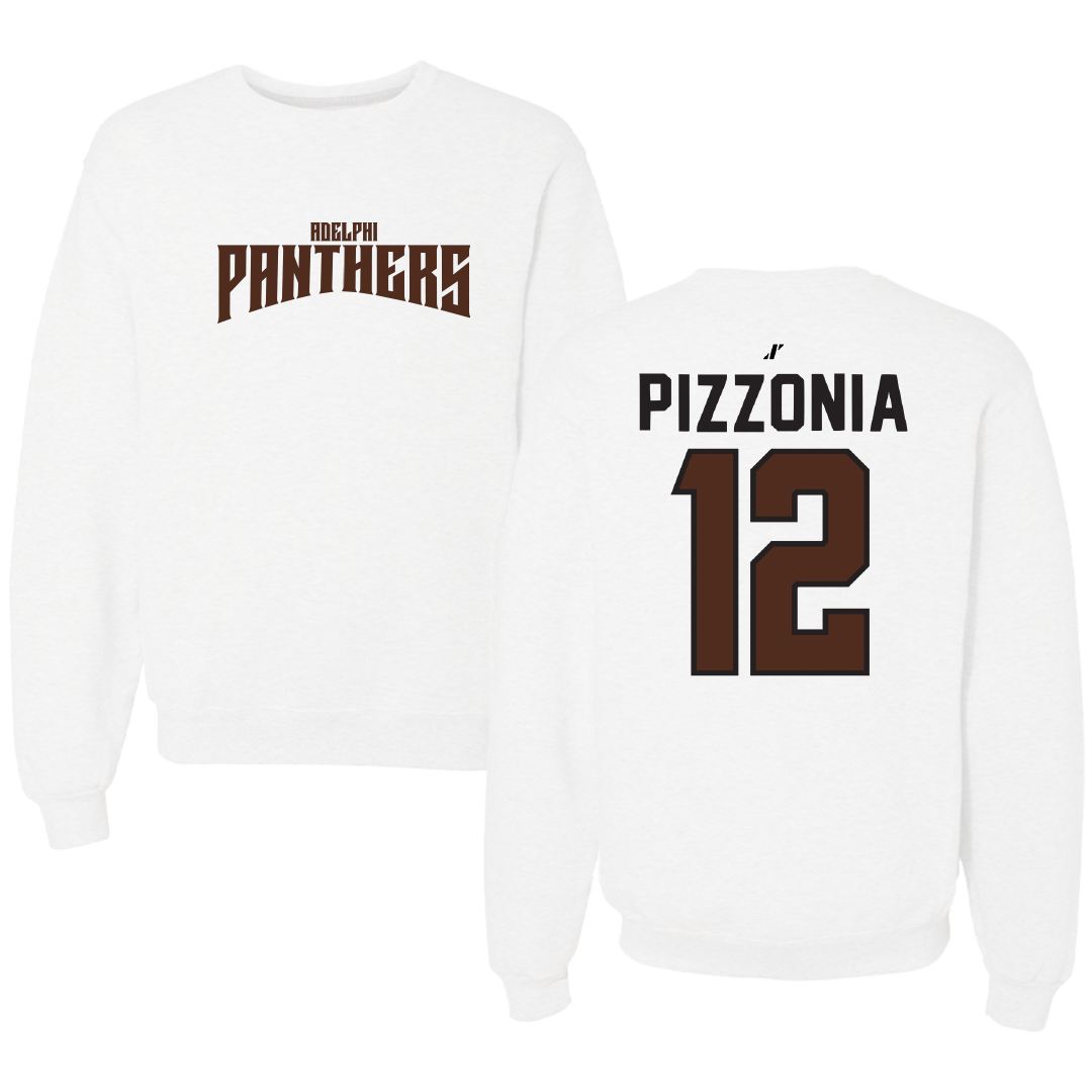 Adelphi University Baseball White Classic Crewneck - #12 Greyson Pizzonia