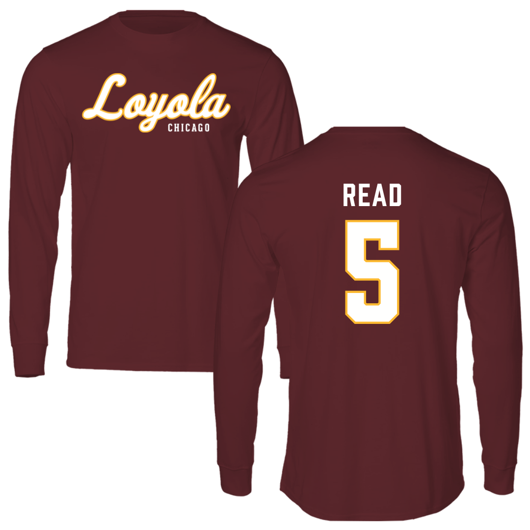 Loyola University-Chicago Volleyball Maroon Performance Long Sleeve - #5 Jake Read