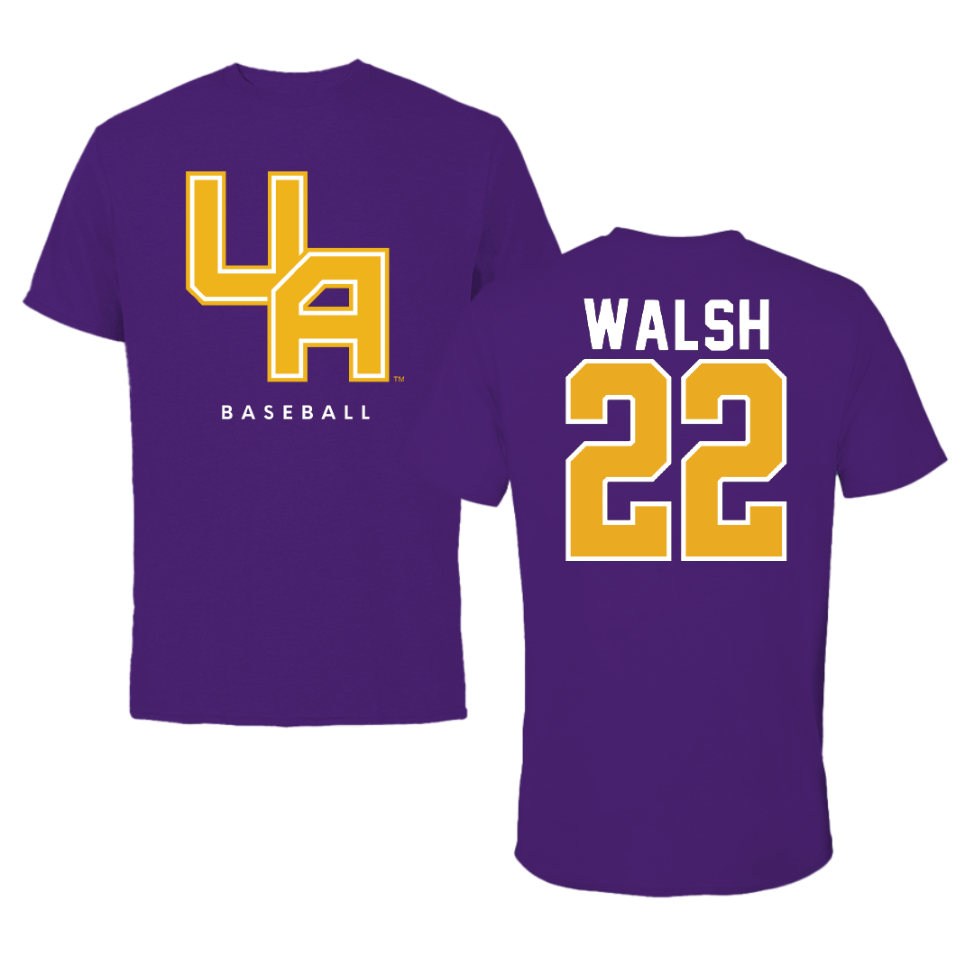 University at Albany Baseball Purple Block Tee - #22 Jameson Walsh