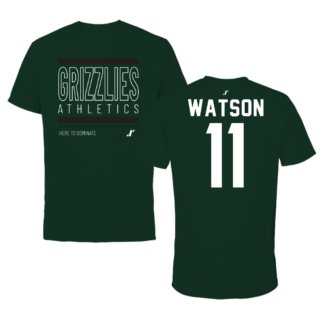 Adams State University Basketball Forest Green Dominate Tee - #11 Elaina Watson