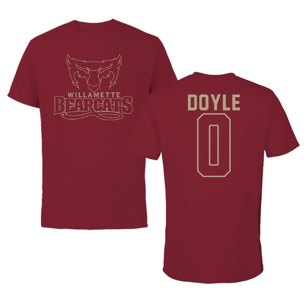 Willamette University Soccer Cardinal Tee - #0 Ryan Doyle