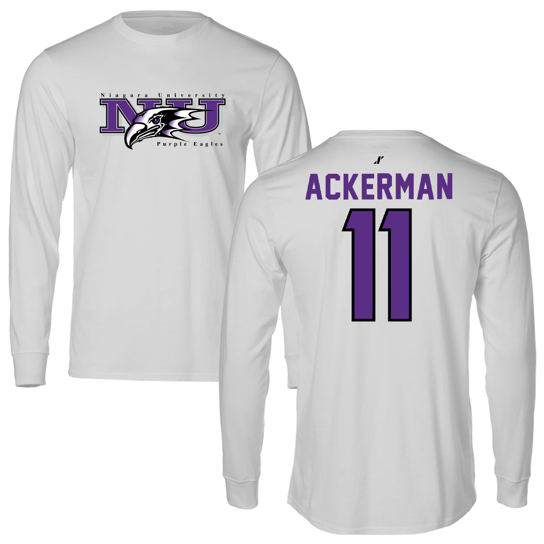 Niagara University Bowling Light Gray Long Sleeve - #11 Kate Ackerman