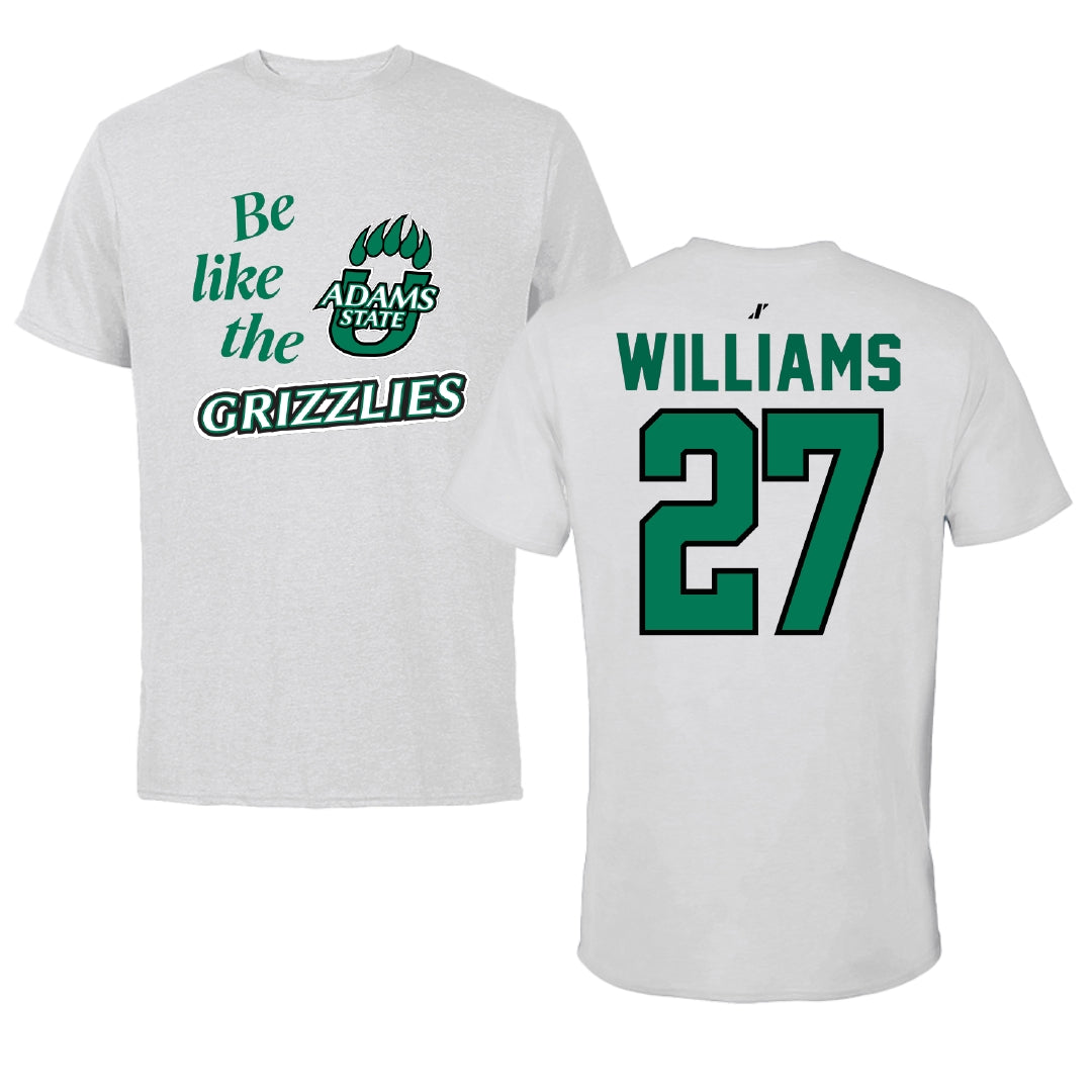 Adams State University Basketball Light Gray Be Like Us Tee - #27 Destan Williams