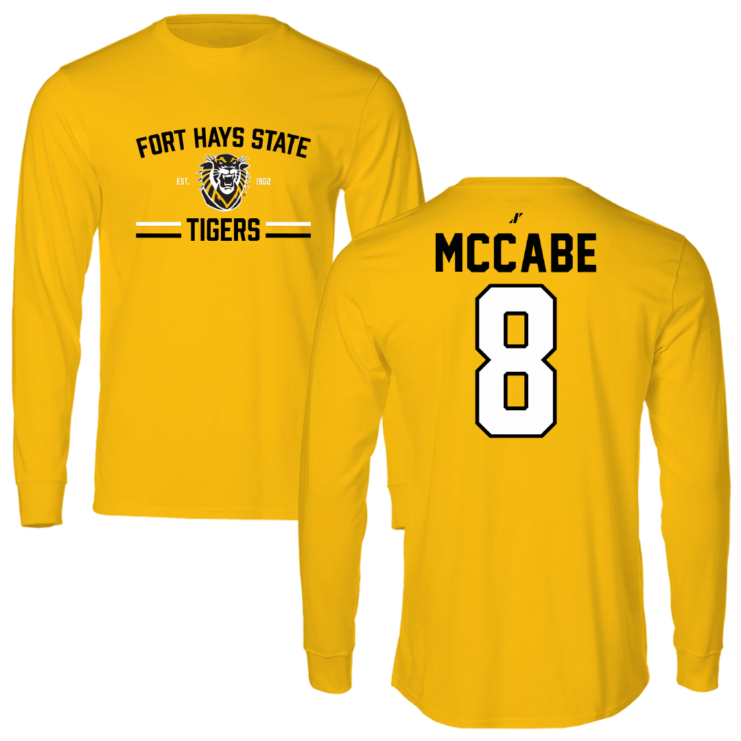 Fort Hays State University Soccer Gold General Performance Long Sleeve - #8 Ryan McCabe