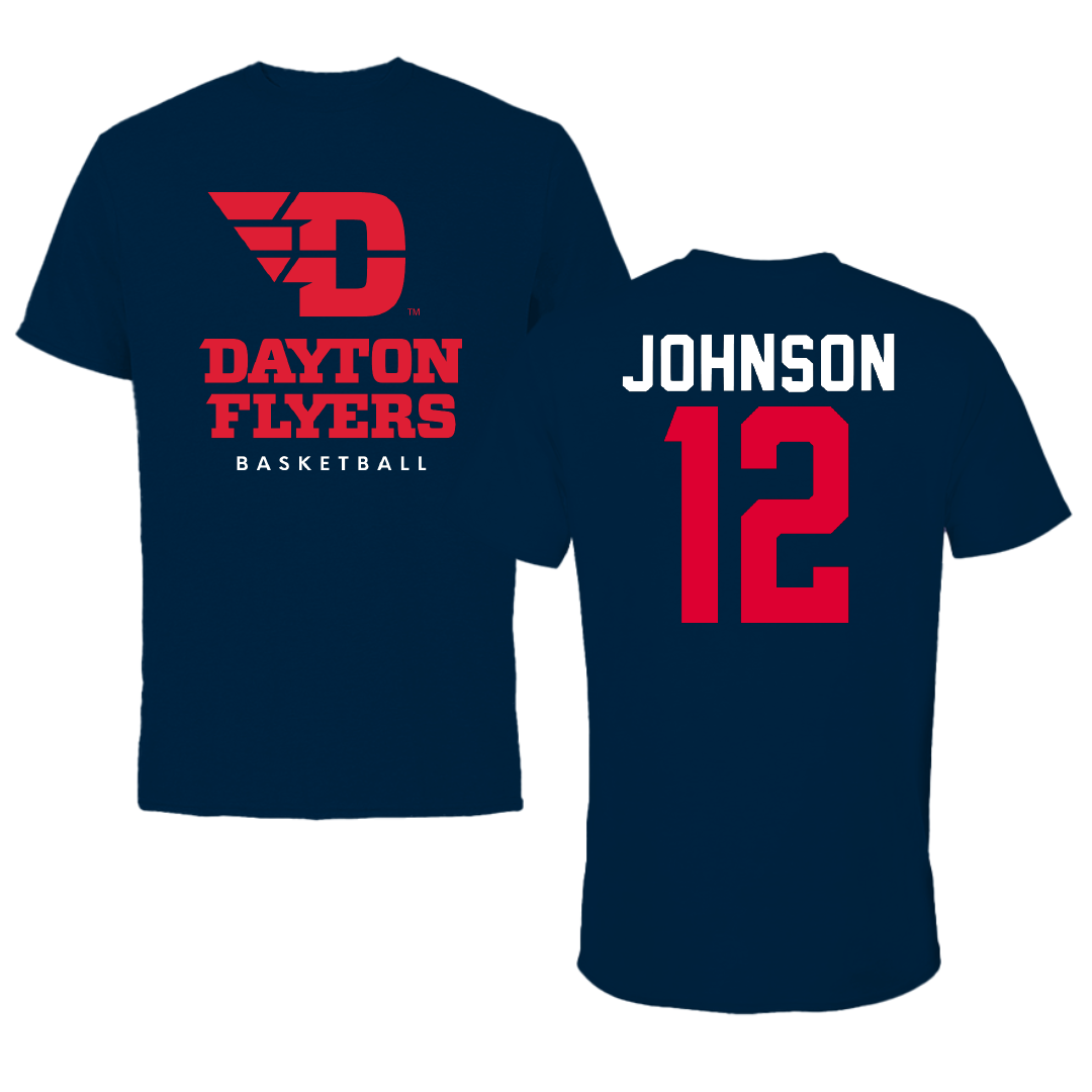 University of Dayton Basketball Navy Tee - #12 Jayda Johnson