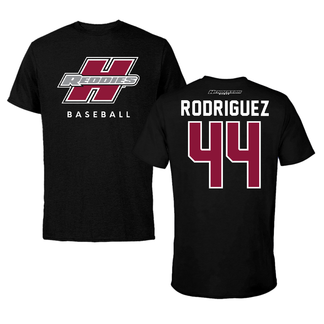 Henderson State University Baseball Black Performance Tee - #44 Cole Rodriguez