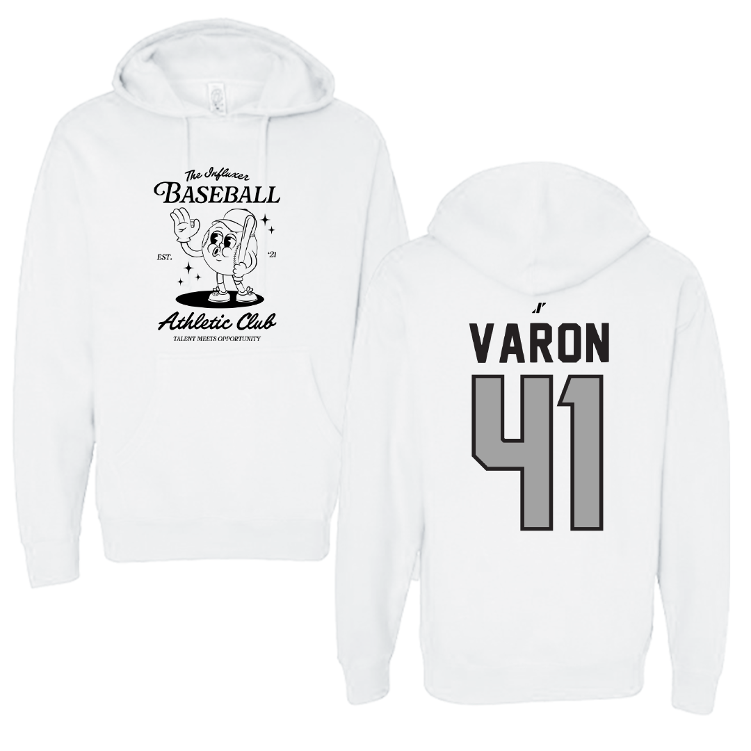 Baseball White Influxer Athletic Club Hoodie - #41 Nick Varon