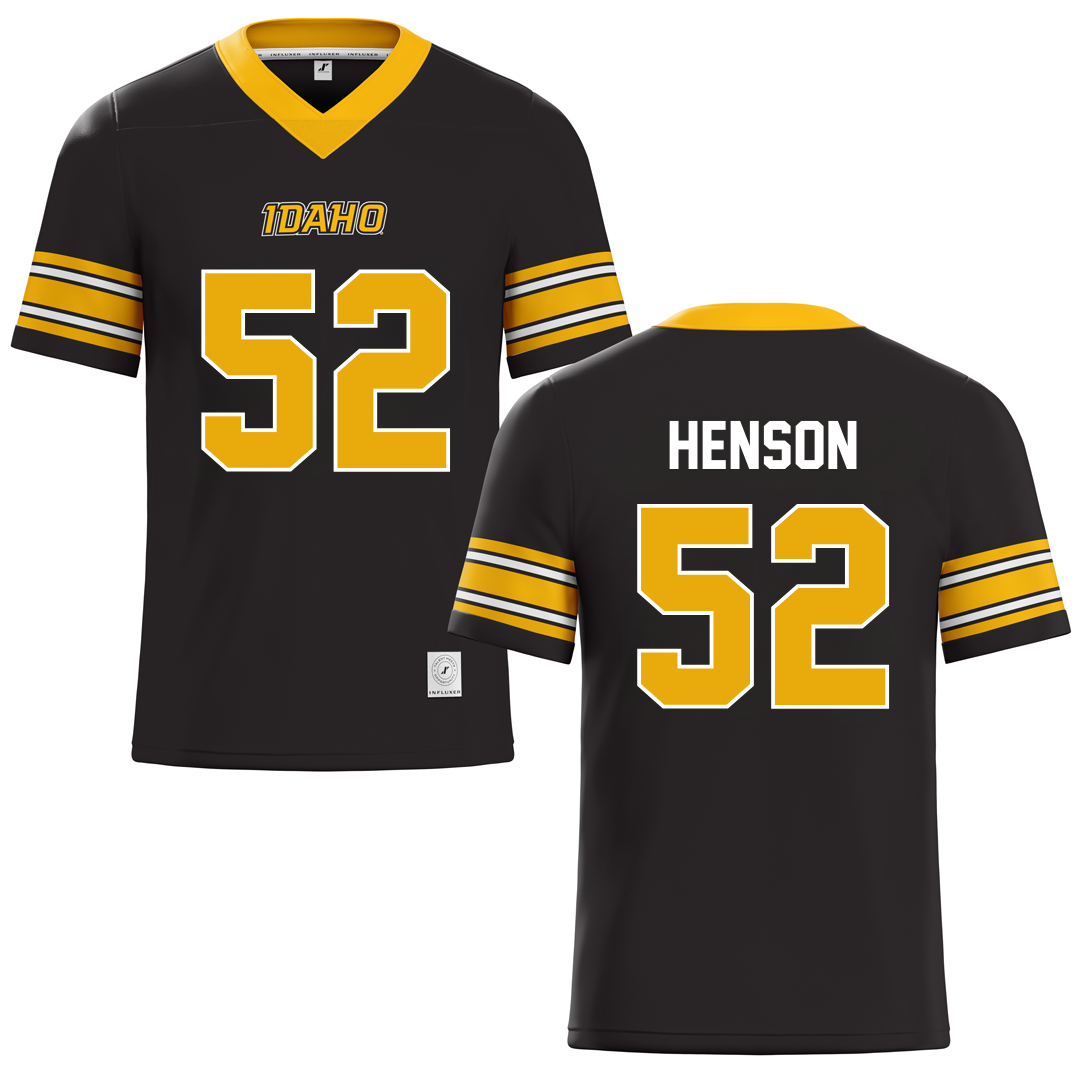 University of Idaho Black Football Jersey - #52 Kiegan Henson