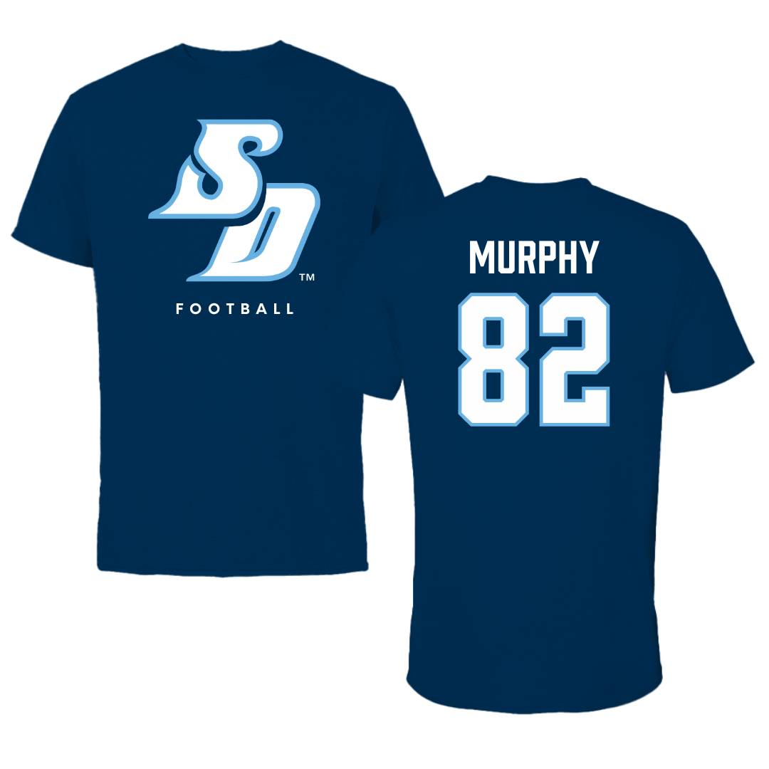 University of San Diego Football Navy Performance Tee - #82 Kollen Murphy