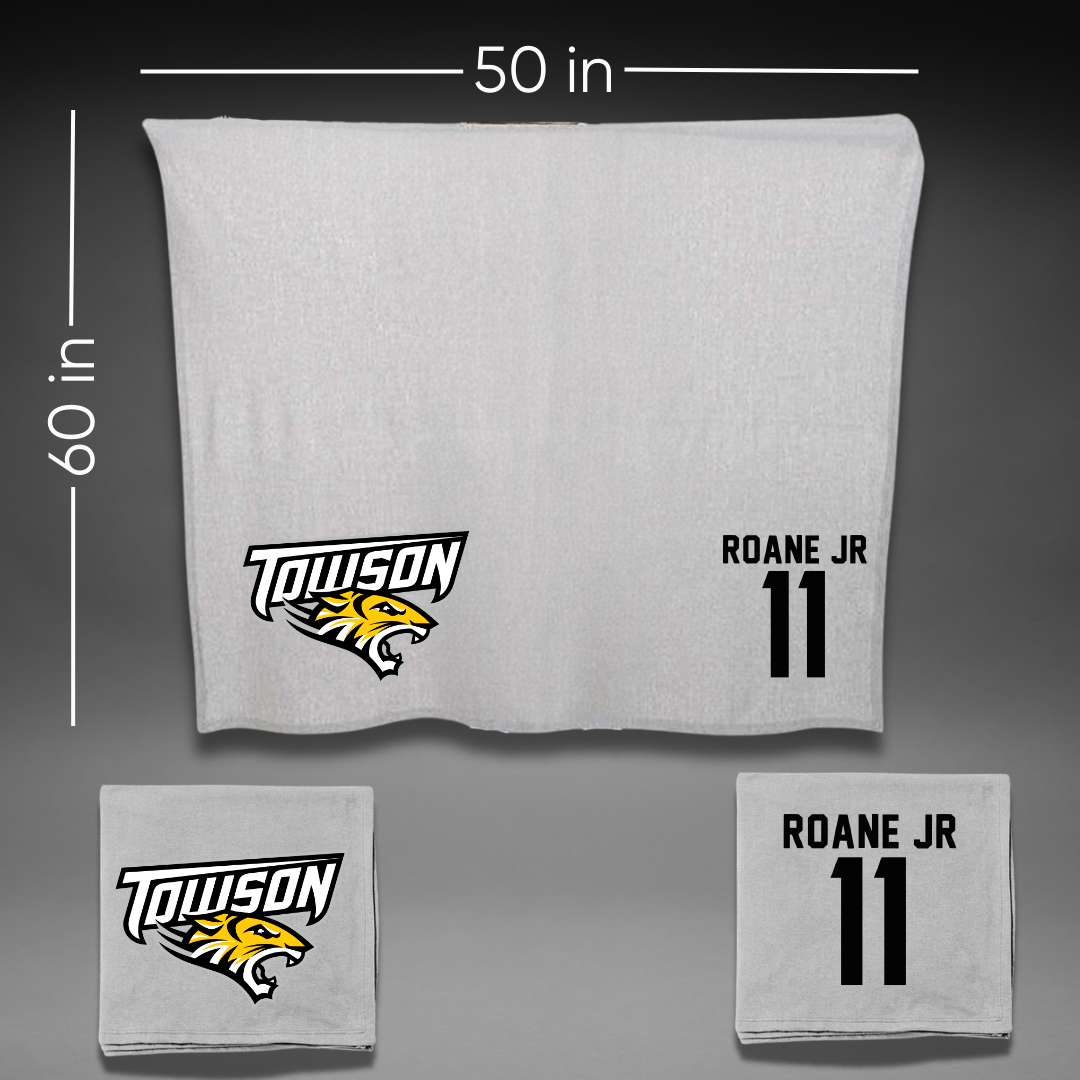 Towson University Football Gray Blanket - #11 Rodney Roane Jr