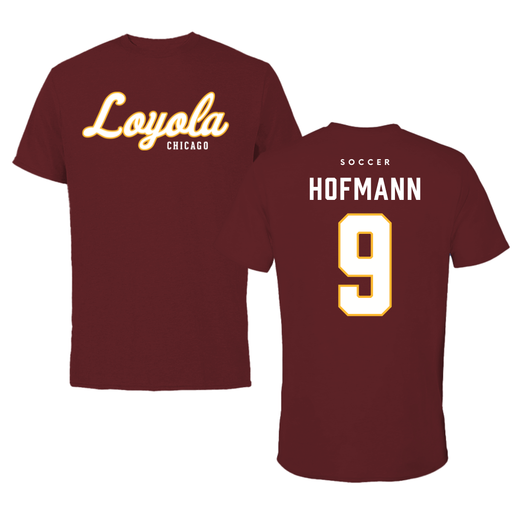 Loyola University-Chicago Soccer Maroon Loyola Tee - #9 Benni Hofmann
