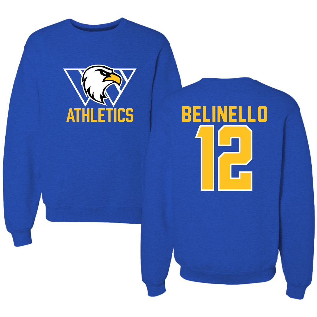 Williams Baptist University Soccer Blue Crewneck - #12 Lucas Belinello