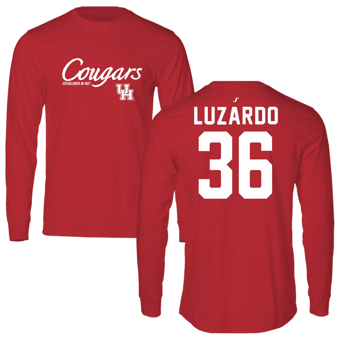 University of Houston Baseball Red General Performance Long Sleeve - #36 Diego Luzardo