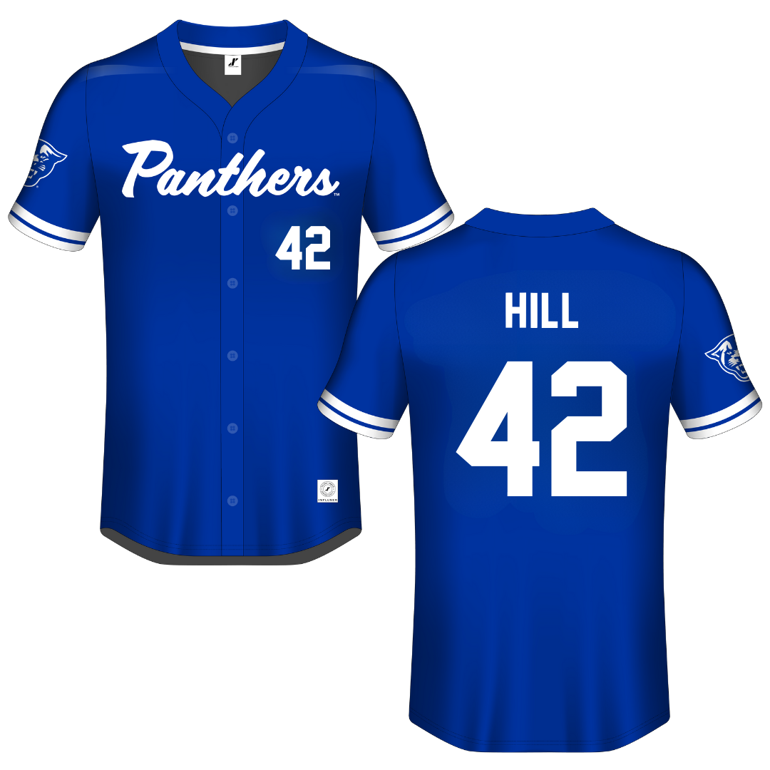 Georgia State University Blue Button-Down Jersey - #42 Aleya Hill