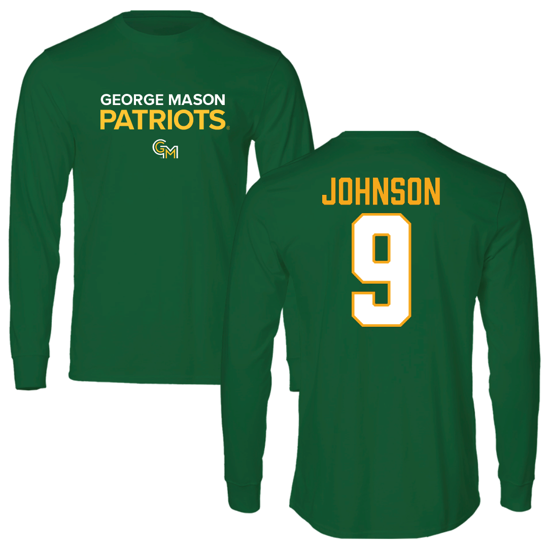 George Mason University Basketball Green Performance Long Sleeve - #9 Kam Johnson