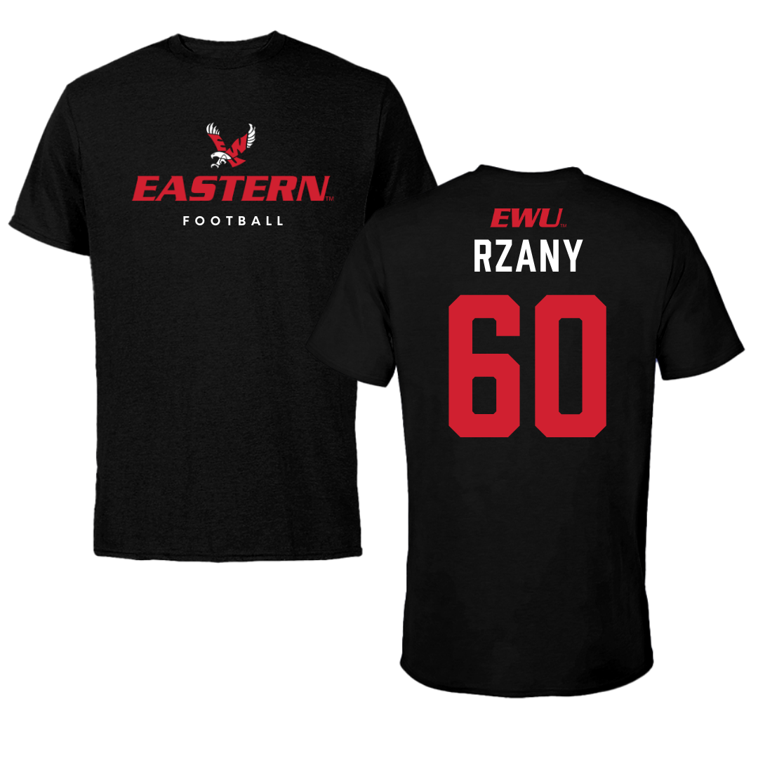 Eastern Washington University Football Black Eastern Tee - #60 Gabriel Rzany