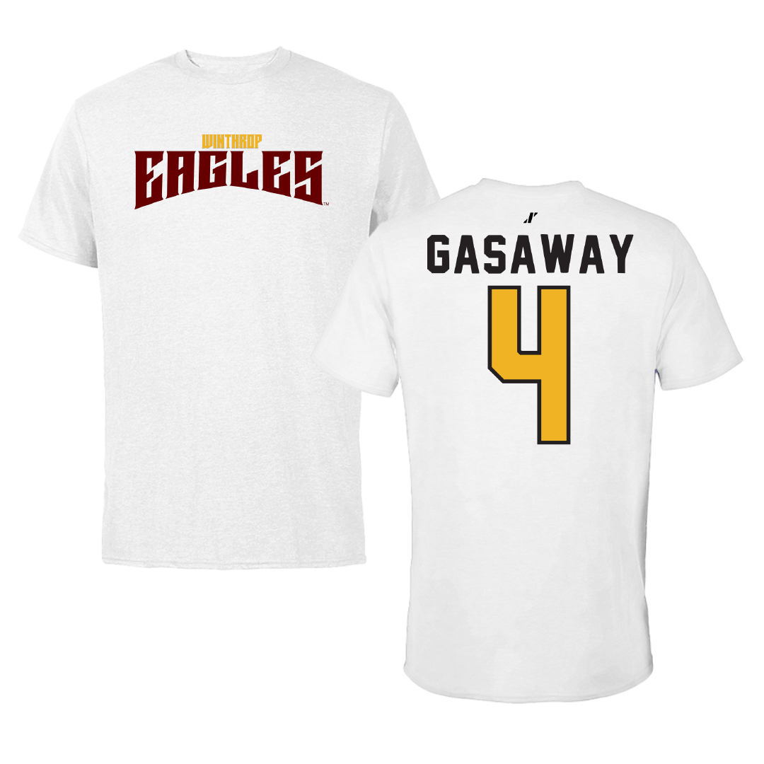 Winthrop University Basketball White Classic Tee - #4 Marissa Gasaway