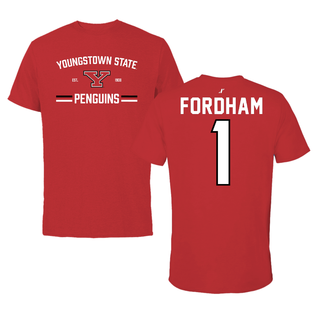 Youngstown State University Football Red General Performance Tee - #1 Latrell Fordham
