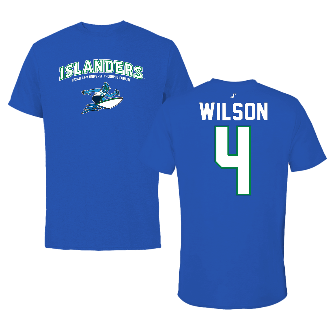 Texas A&M University-Corpus Christi Soccer Blue General Performance Tee - #4 Ashley Wilson