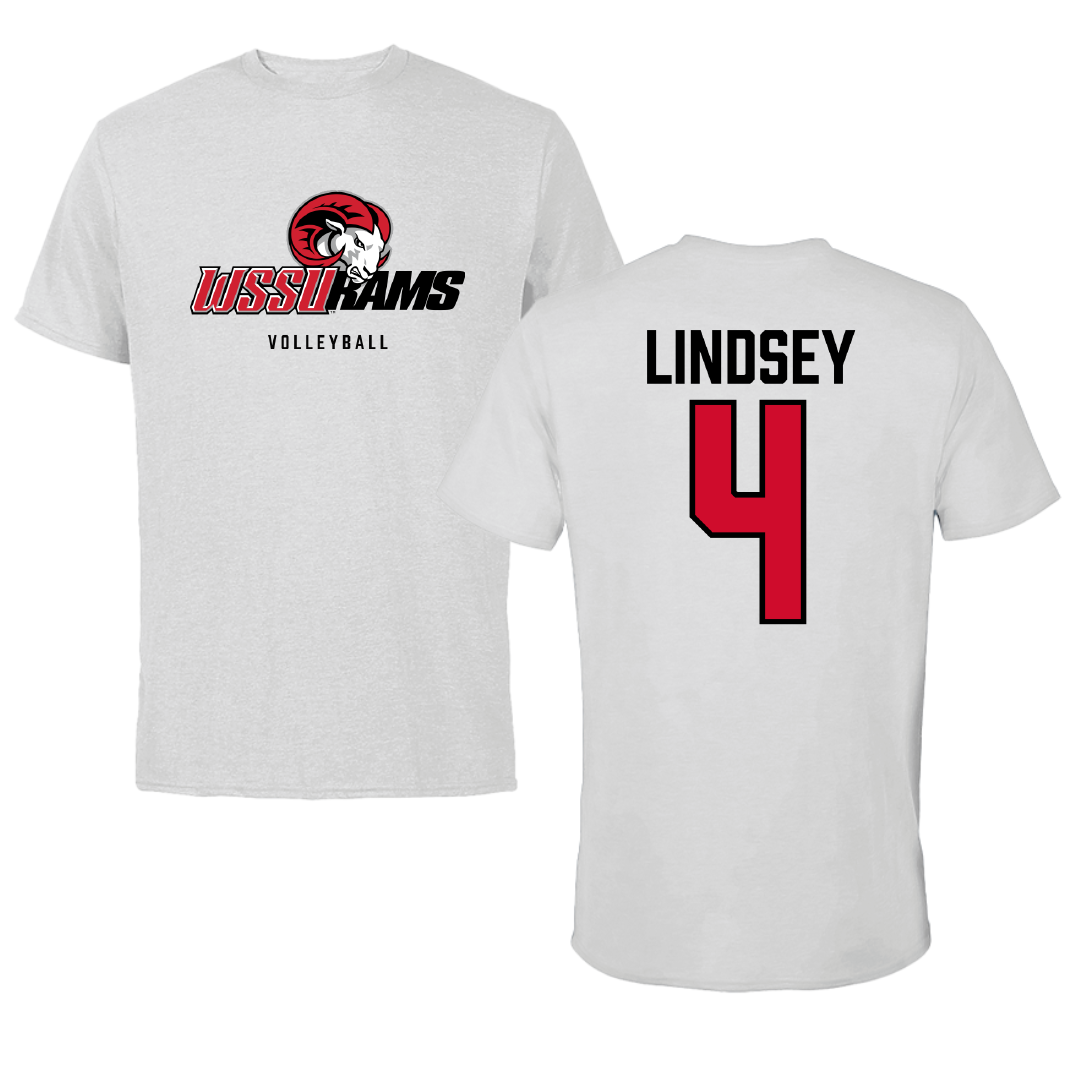 Winston-Salem State University Volleyball Light Gray Tee - #4 Tiara Lindsey
