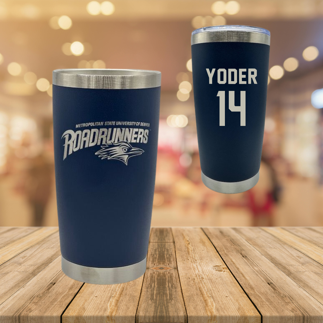 Metropolitan State University of Denver Soccer Navy Stainless Steel Tumbler - #14 Monica Yoder