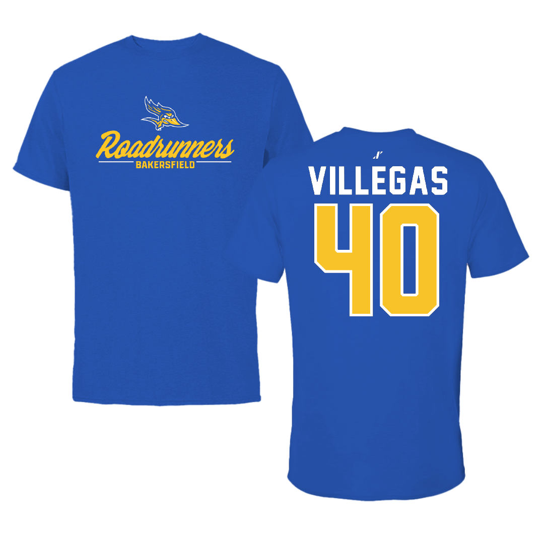 California State University-Bakersfield Baseball Blue General Tee - #40 David Villegas