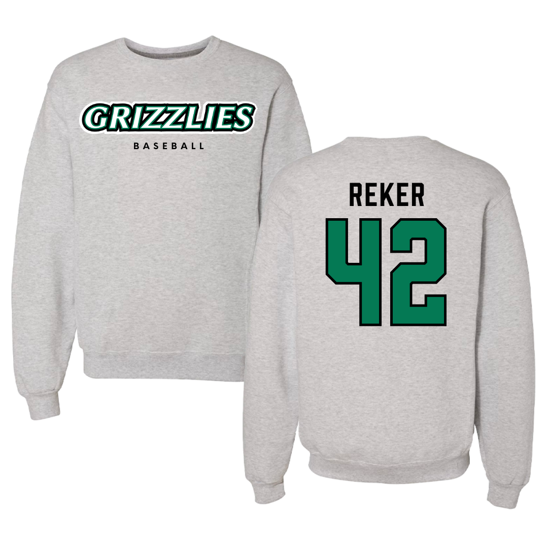 Adams State University Baseball Gray Grizzlies Crewneck - #42 Seth Reker