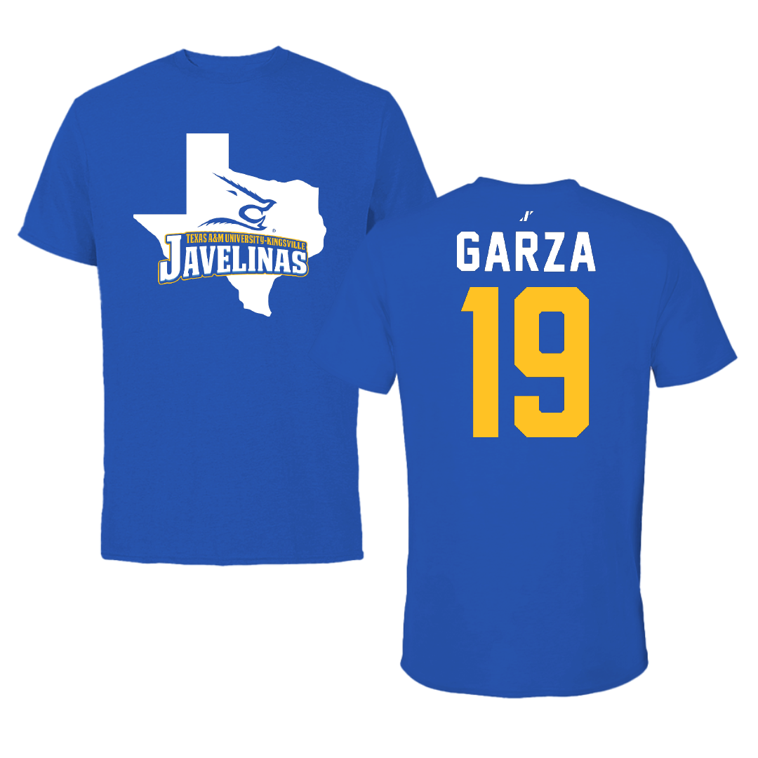 Texas A&M University-Kingsville Softball Blue State Performance Tee - #19 Savannah Garza