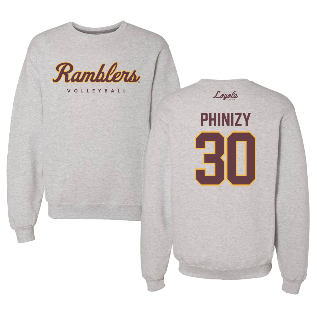 Loyola University-Chicago Volleyball Gray Crewneck - #30 Liam Phinizy