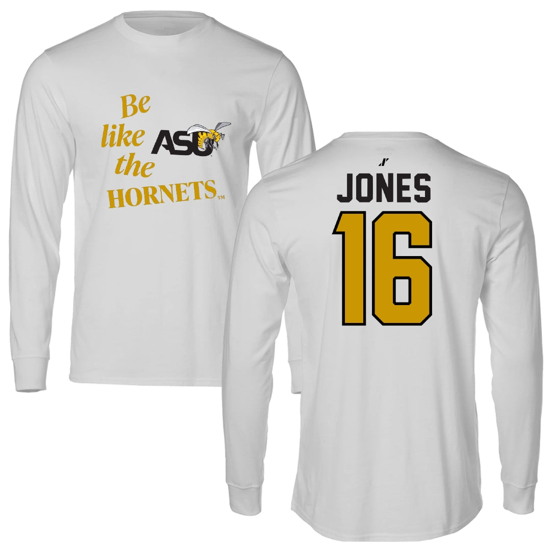 Alabama State University Volleyball Light Gray Be Like Us Performance Long Sleeve - #16 Essence Jones