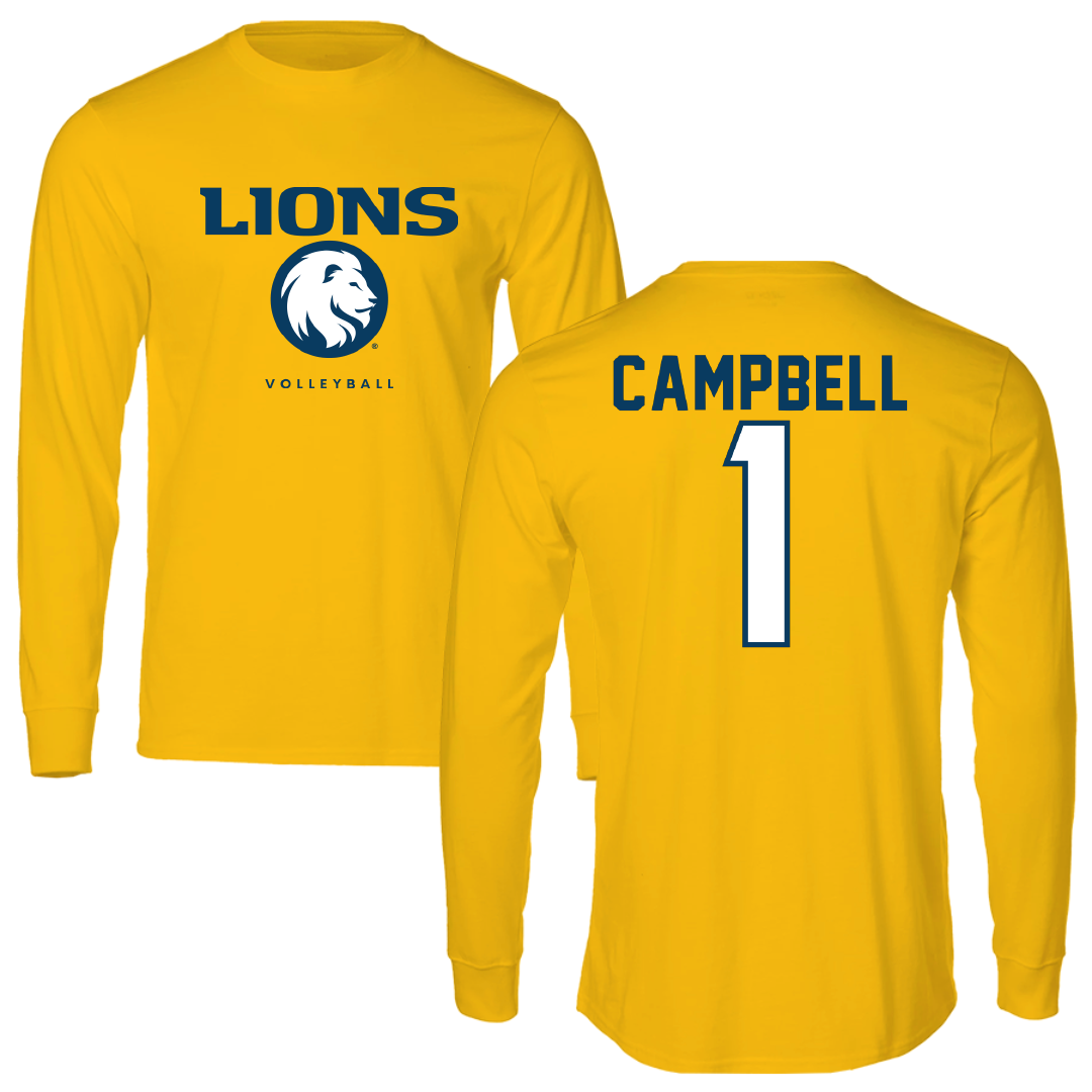East Texas A&M University Volleyball Gold Performance Long Sleeve - #1 Gracie Campbell