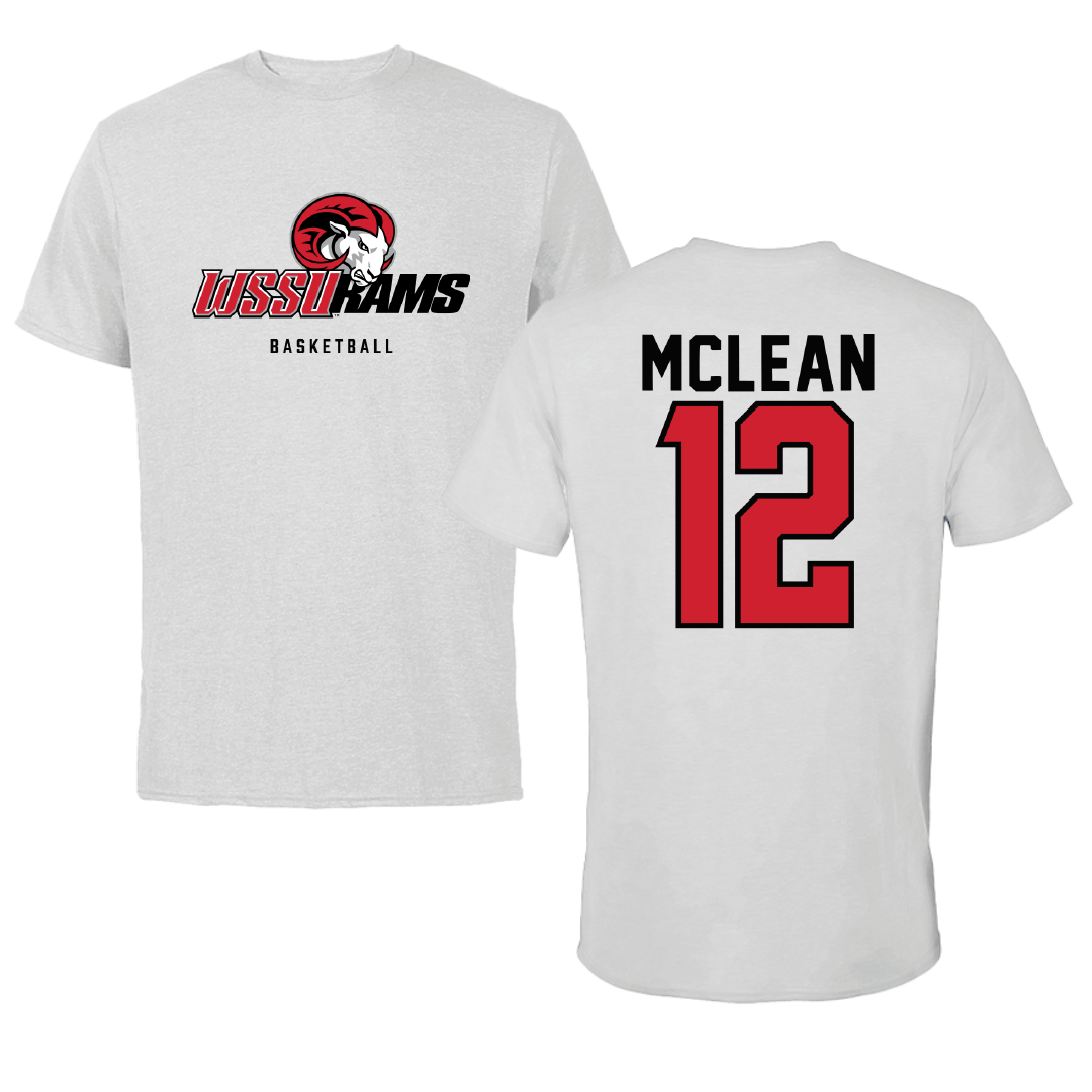 Winston-Salem State University Basketball Light Gray Performance Tee - #12 Robe McLean
