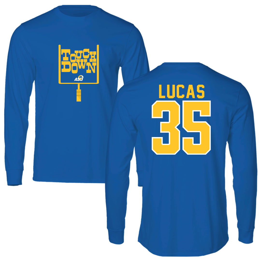 Angelo State University Football Blue Touchdown Long Sleeve - #35 Quentin Lucas