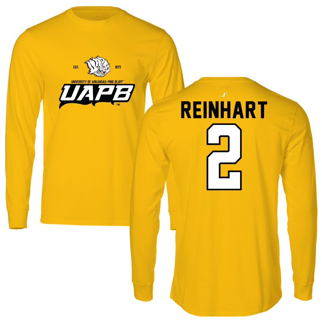 University of Arkansas-Pine Bluff Basketball Gold General Long Sleeve - #2 Zach Reinhart