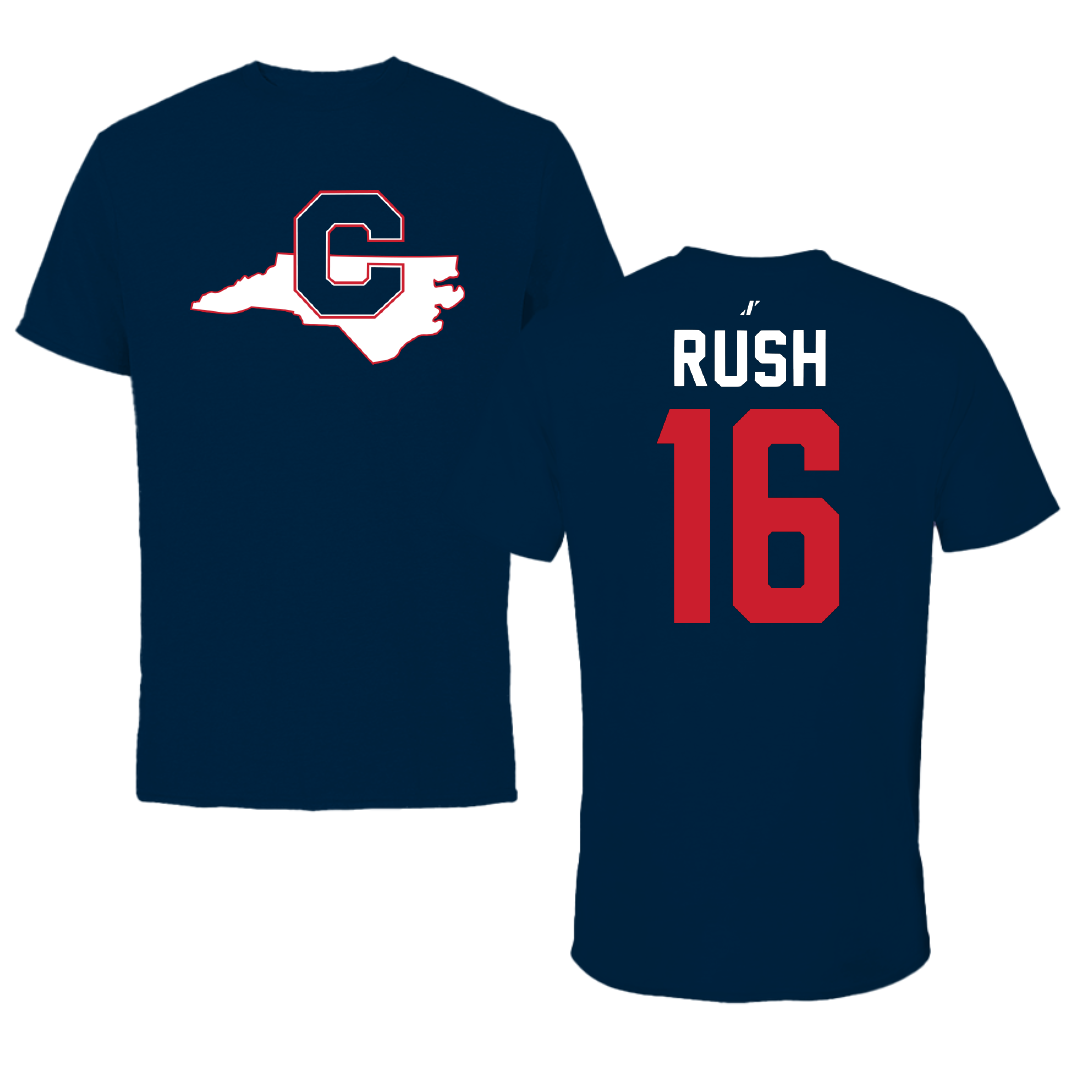 Catawba College Soccer Navy State Tee - #16 Avery Rush