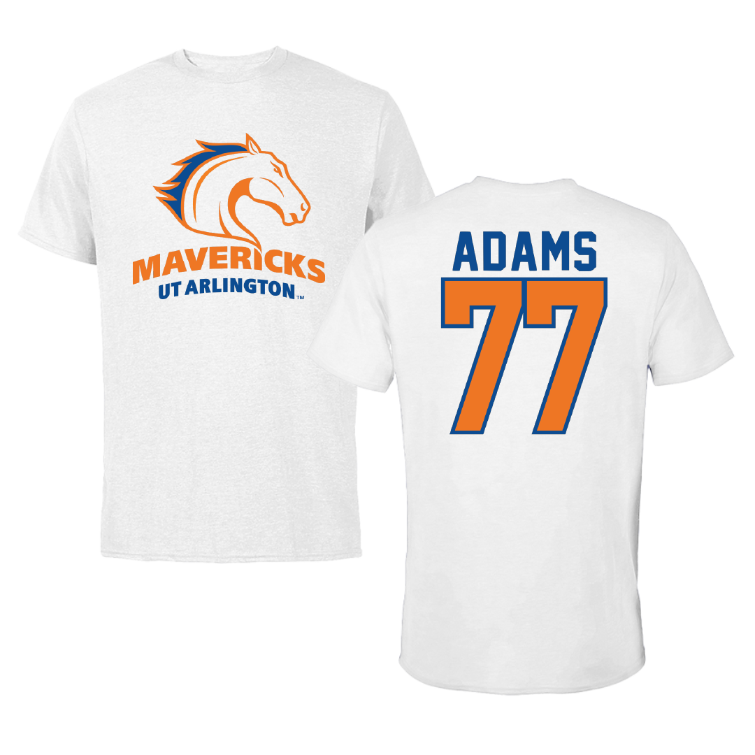University of Texas at Arlington Softball White Performance Tee - #77 Jessica Adams