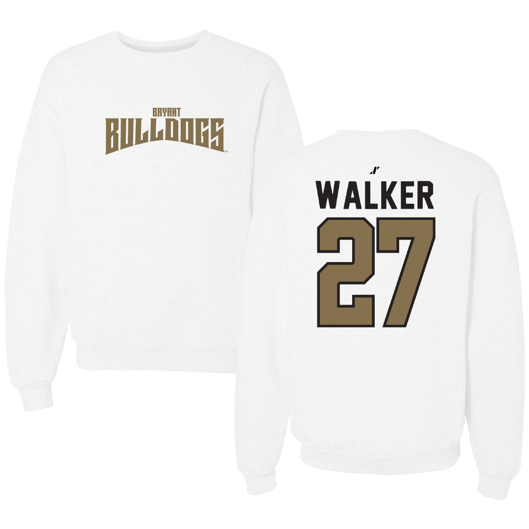 Bryant University Football White Classic Crewneck - #27 Dedric Walker