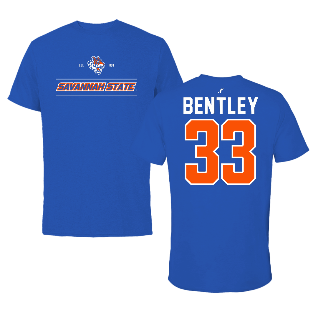 Savannah State University Football Blue General Tee - #33 Wesley Bentley