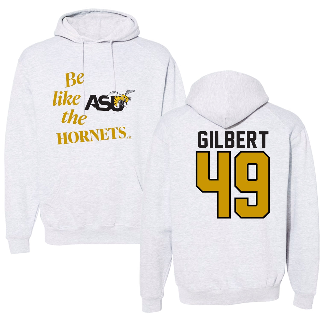 Alabama State University Baseball Light Gray Be Like Us Hoodie - #49 Rocco Gilbert